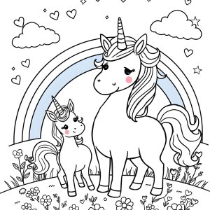Lol Unicorn Family Coloring Page coloring page for kids