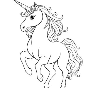 Realistic Hard Beautiful Unicorn Unicorn Coloring Page coloring page for kids