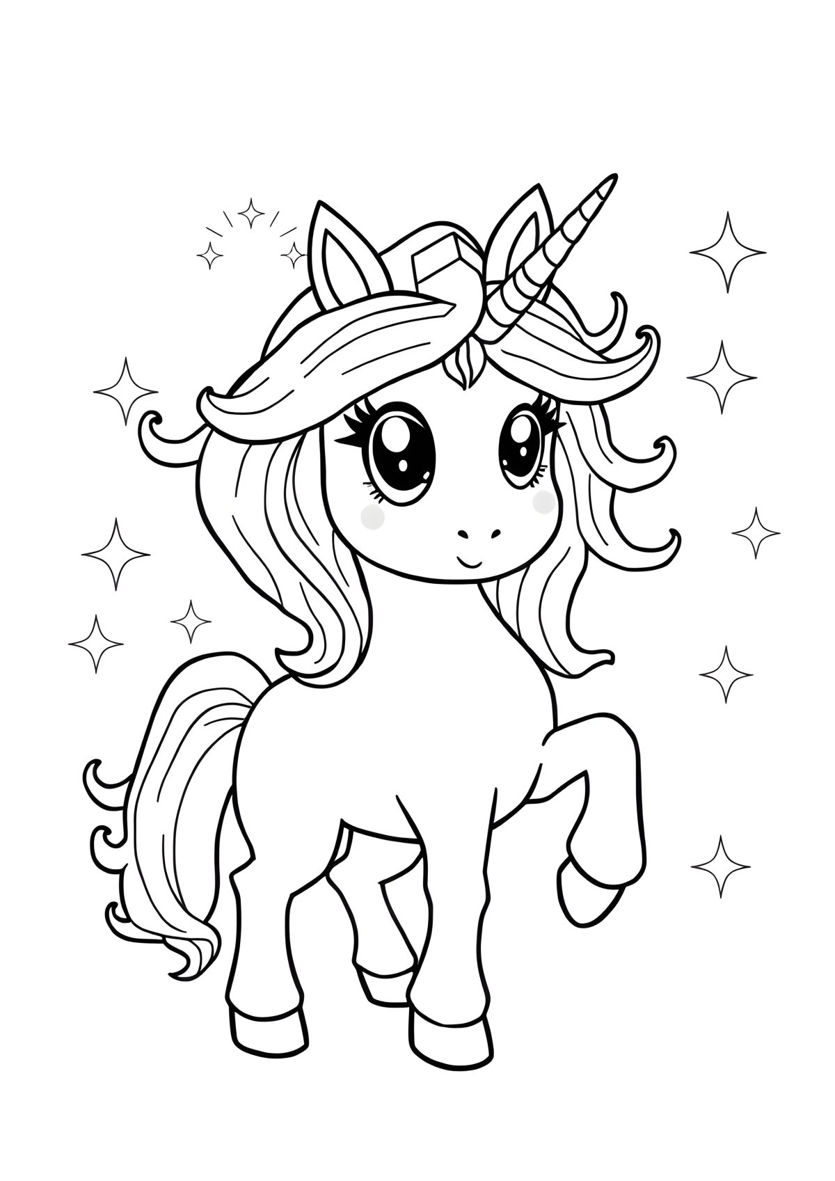 Free Printable Unicorn Lisa Frank Coloring Page coloring page for kids