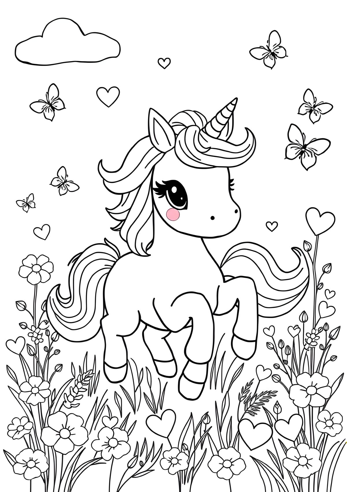 Popular Coloring Page For Girls Unicorn coloring page for kids