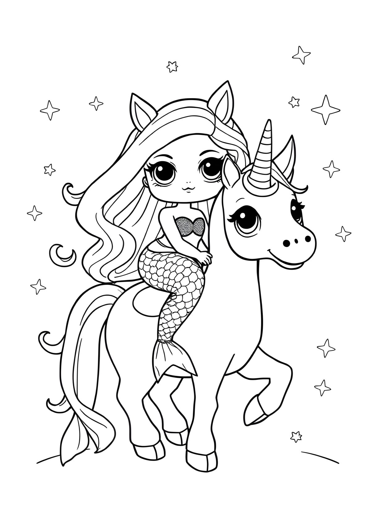 Mermaid Lol Coloring Page Unicorn coloring page for kids