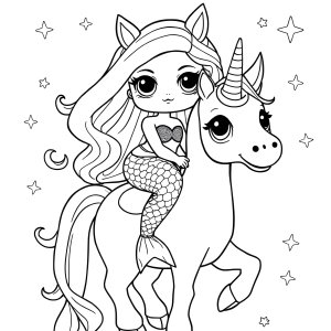 Mermaid Lol Coloring Page Unicorn coloring page for kids
