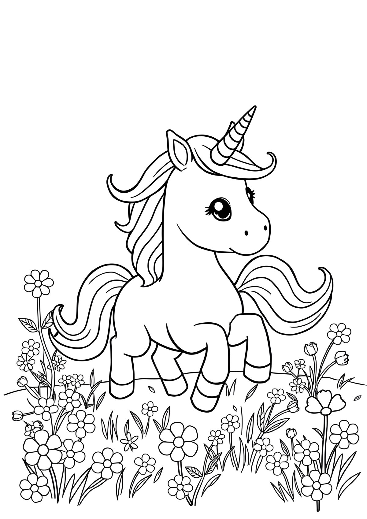 Preschool Unicorn Printable Coloring Page For Kids coloring page for kids