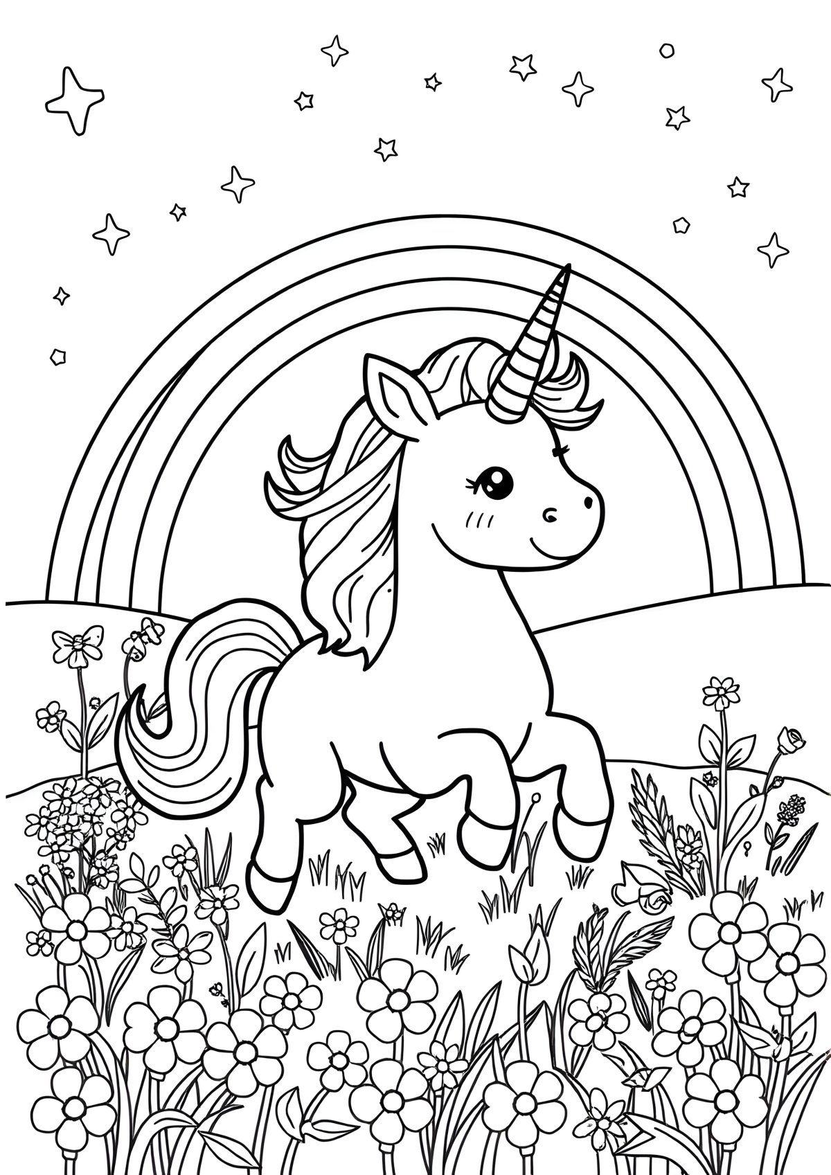 Unicorn Coloring Page 2020 coloring page for kids
