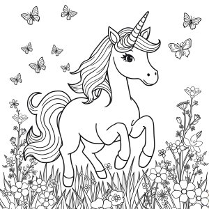 Printable Coloring Page For Girls Unicorn coloring page for kids