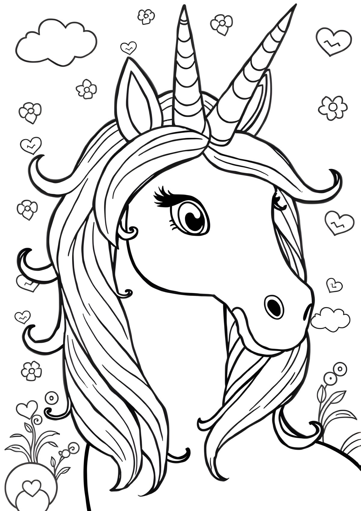 Realistic Unicorn Coloring Page For Kids coloring page for kids