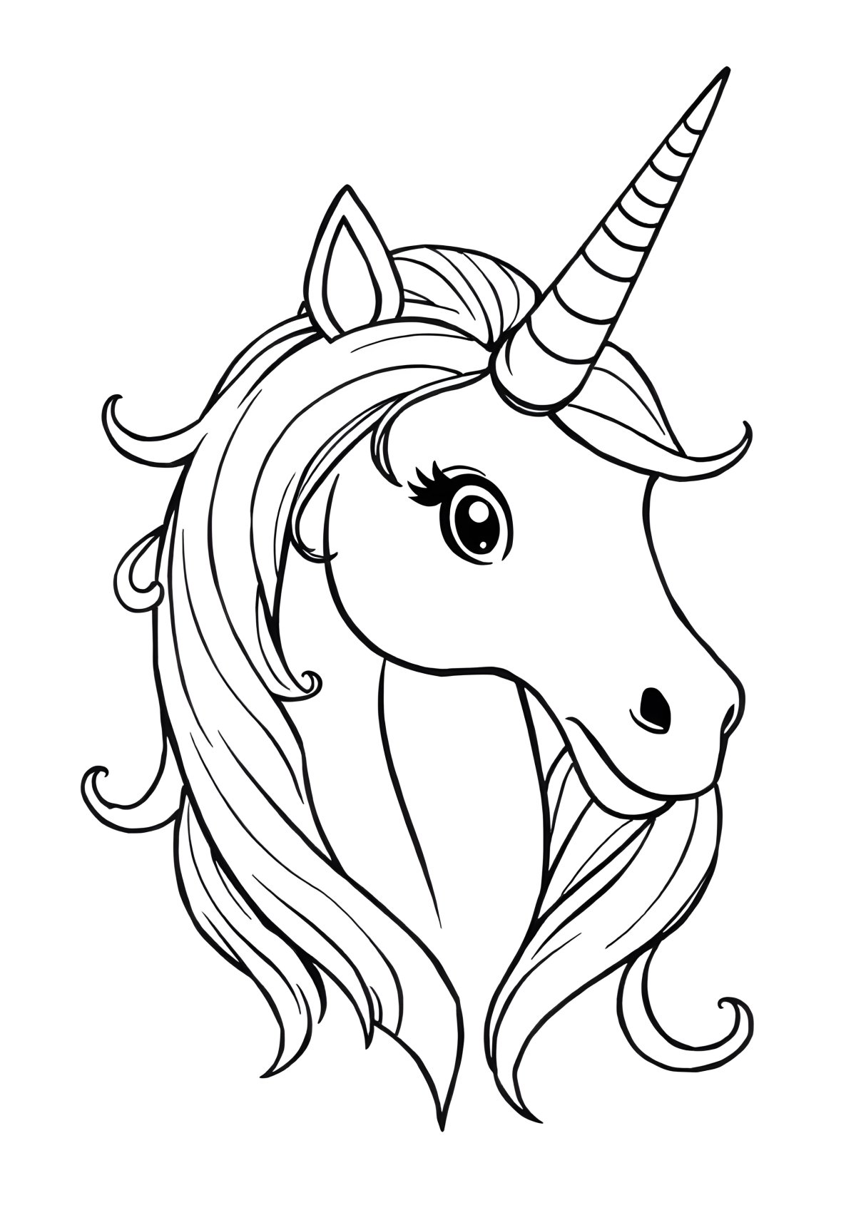 Unicorn Coloring Page Black And White coloring page for kids