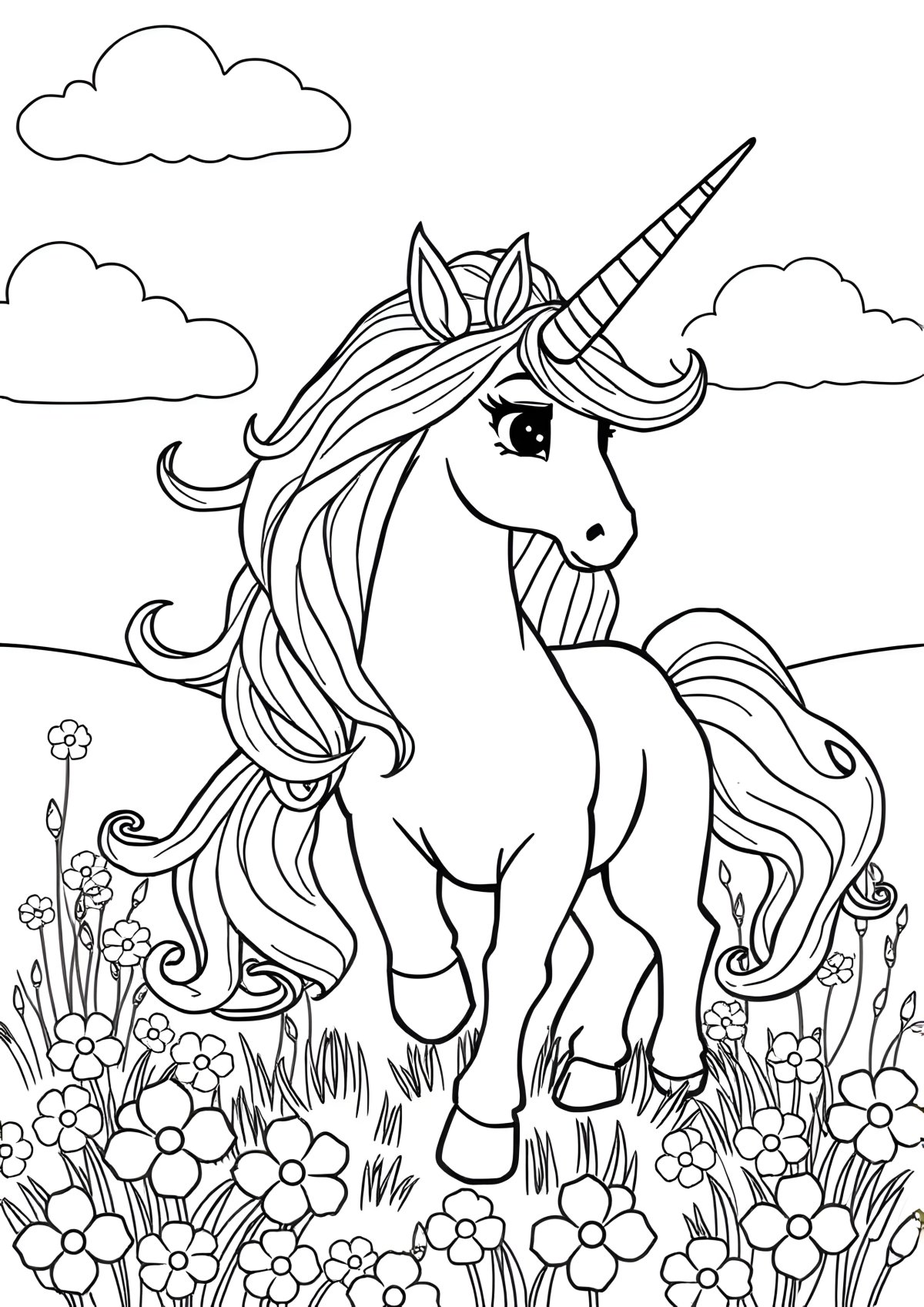 Last Unicorn Coloring Page coloring page for kids
