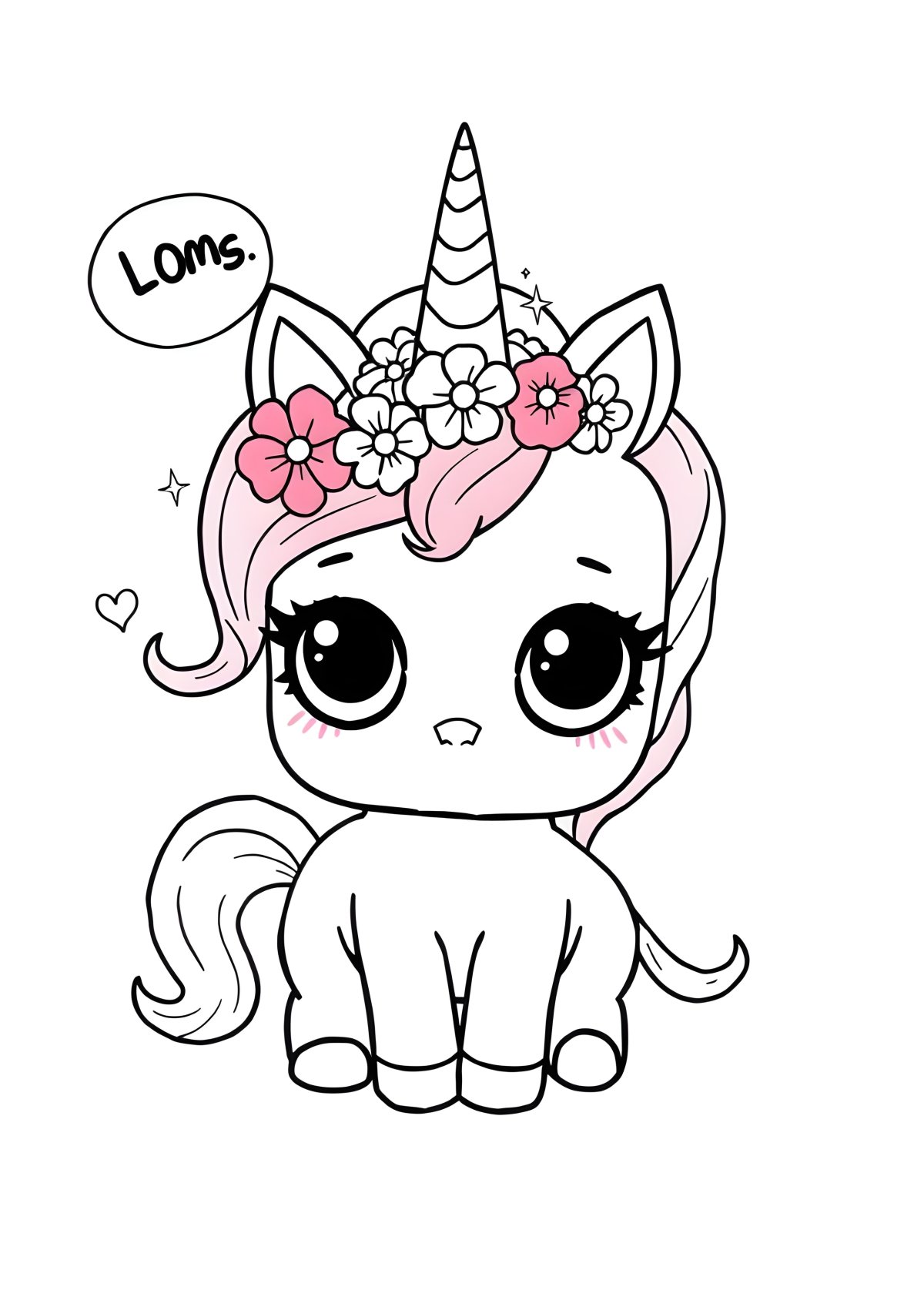 Pink Baby Unicorn Coloring Lol Omg Coloring Page Printable coloring page for kids