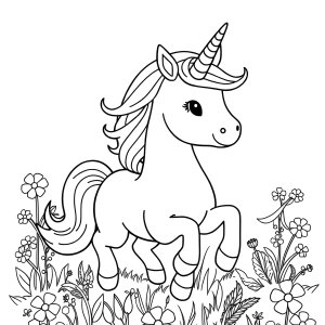 Printable Drawing Unicorn Coloring Page For Kids coloring page for kids