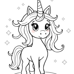 Unicorn Coloring Page Cartoon coloring page for kids
