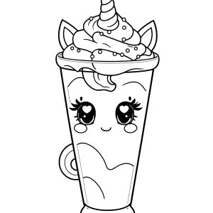 Cute Unicorn Frappuccino Draw So Cute Coloring Page Starbucks coloring page for kids