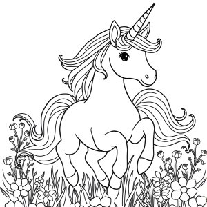 Unicorn Colored Page coloring page for kids