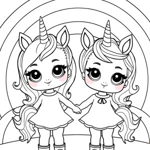 Sisters Series 3 Unicorn Lol Coloring Page coloring page for kids