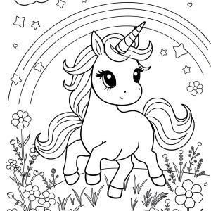 Unicorn Coloring Page Cute Pictures To Print coloring page for kids