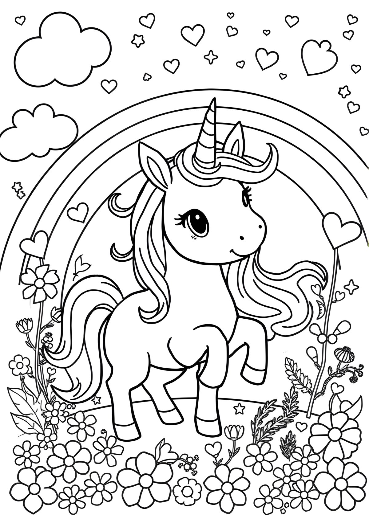 Mia And Me Unicorn Coloring Page coloring page for kids