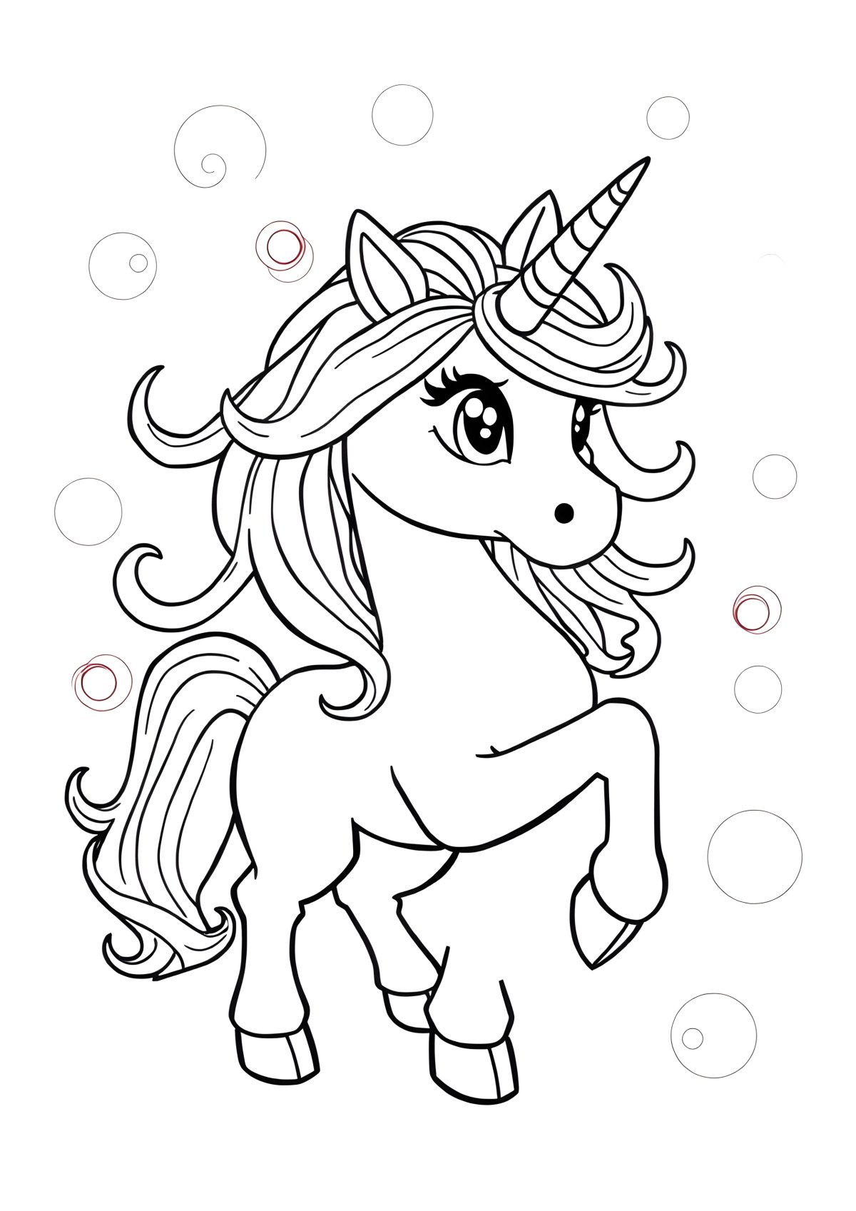 Onchao Unicorn Coloring Page coloring page for kids