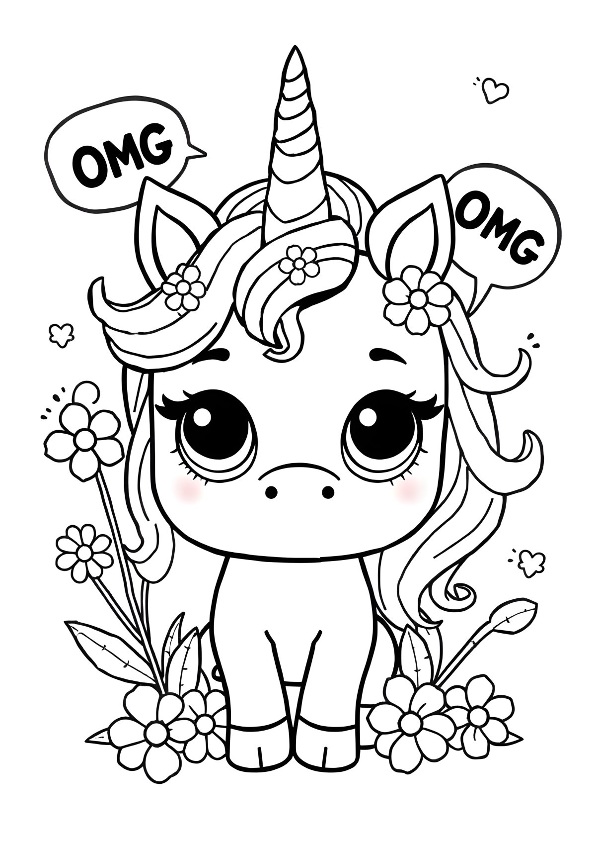 Surprise Unicorn Coloring Lol Omg Coloring Page coloring page for kids