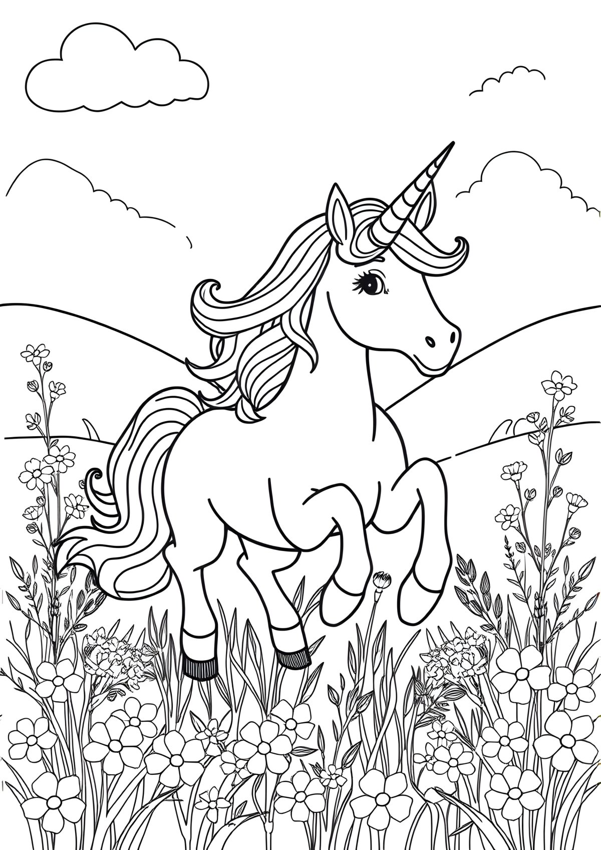 Unicorn Coloring Page Imprimir Unicornio Para Colorear coloring page for kids