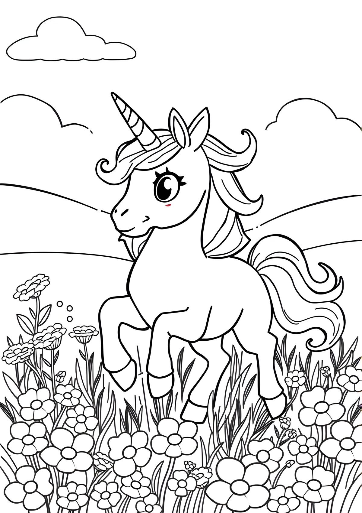 Onward Unicorn Coloring Page coloring page for kids