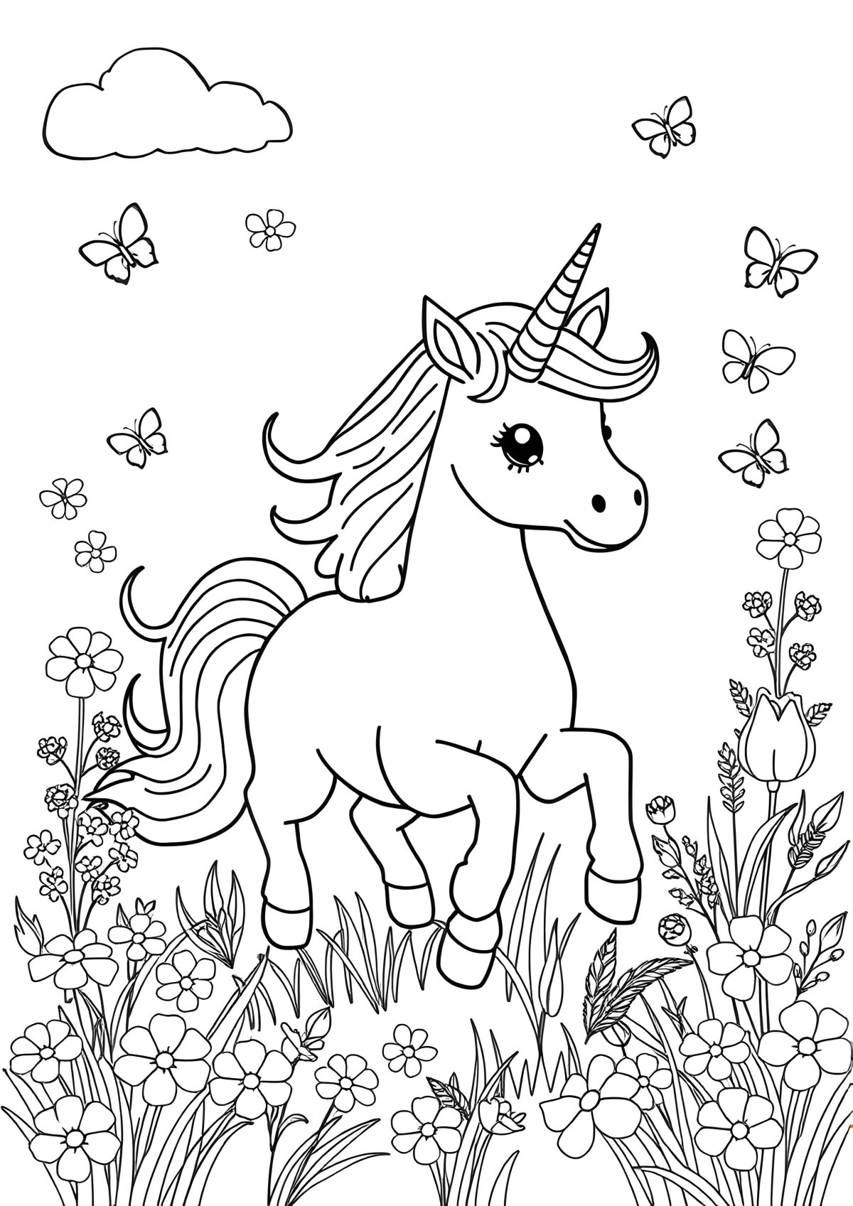 Unicorn Coloring Page For 8 Year Olds coloring page for kids