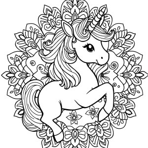 Coloring Sheet Unicorn Mandala Coloring Page coloring page for kids