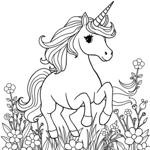 Unicorn Coloring Page Of Animals coloring page for kids