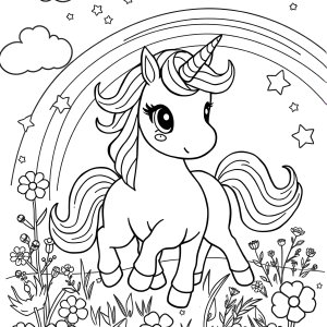 Unicorn Coloring Page Videos coloring page for kids