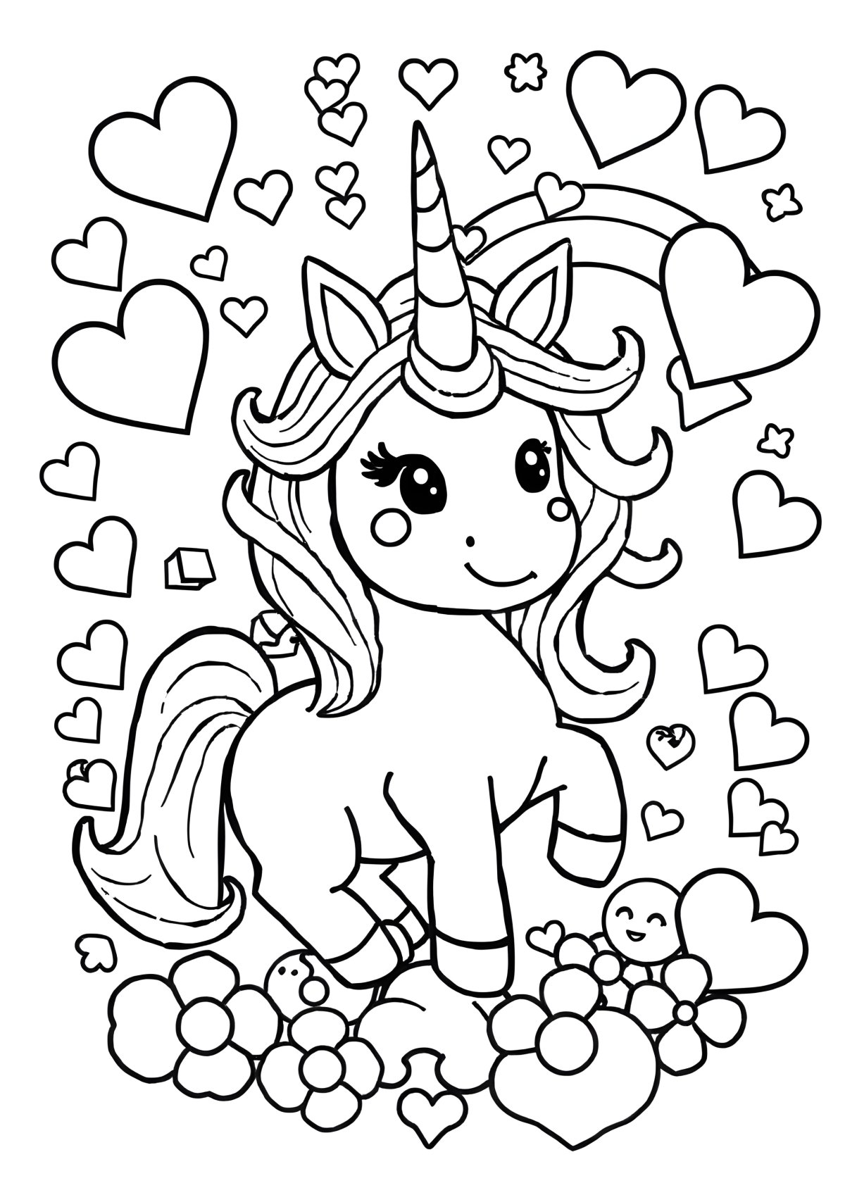 Unicorn Candy Coloring Page coloring page for kids