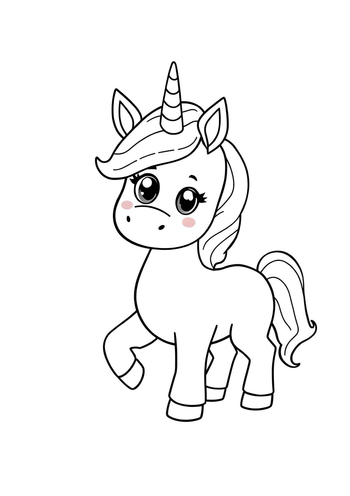 Unicorn Coloring Page For Babies coloring page for kids