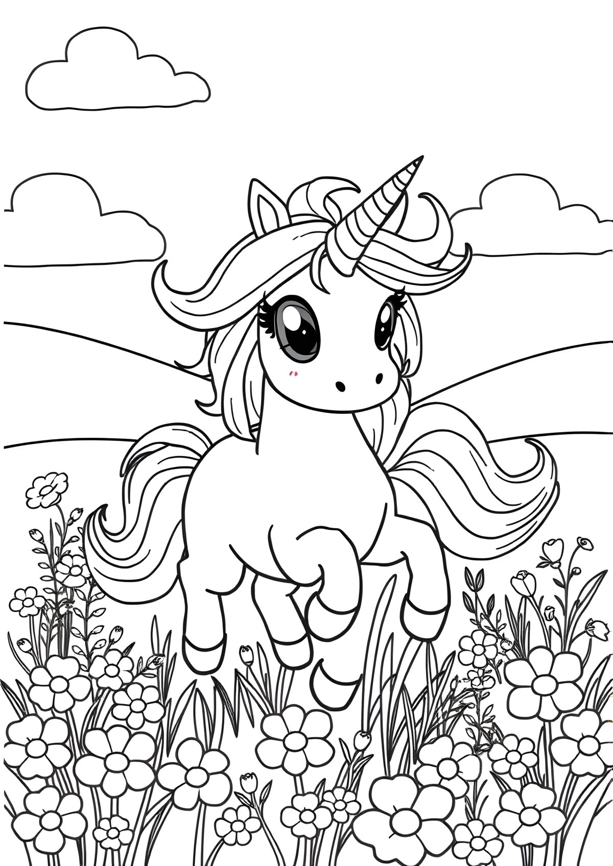 Unicorn Coloring Page Pinterest coloring page for kids