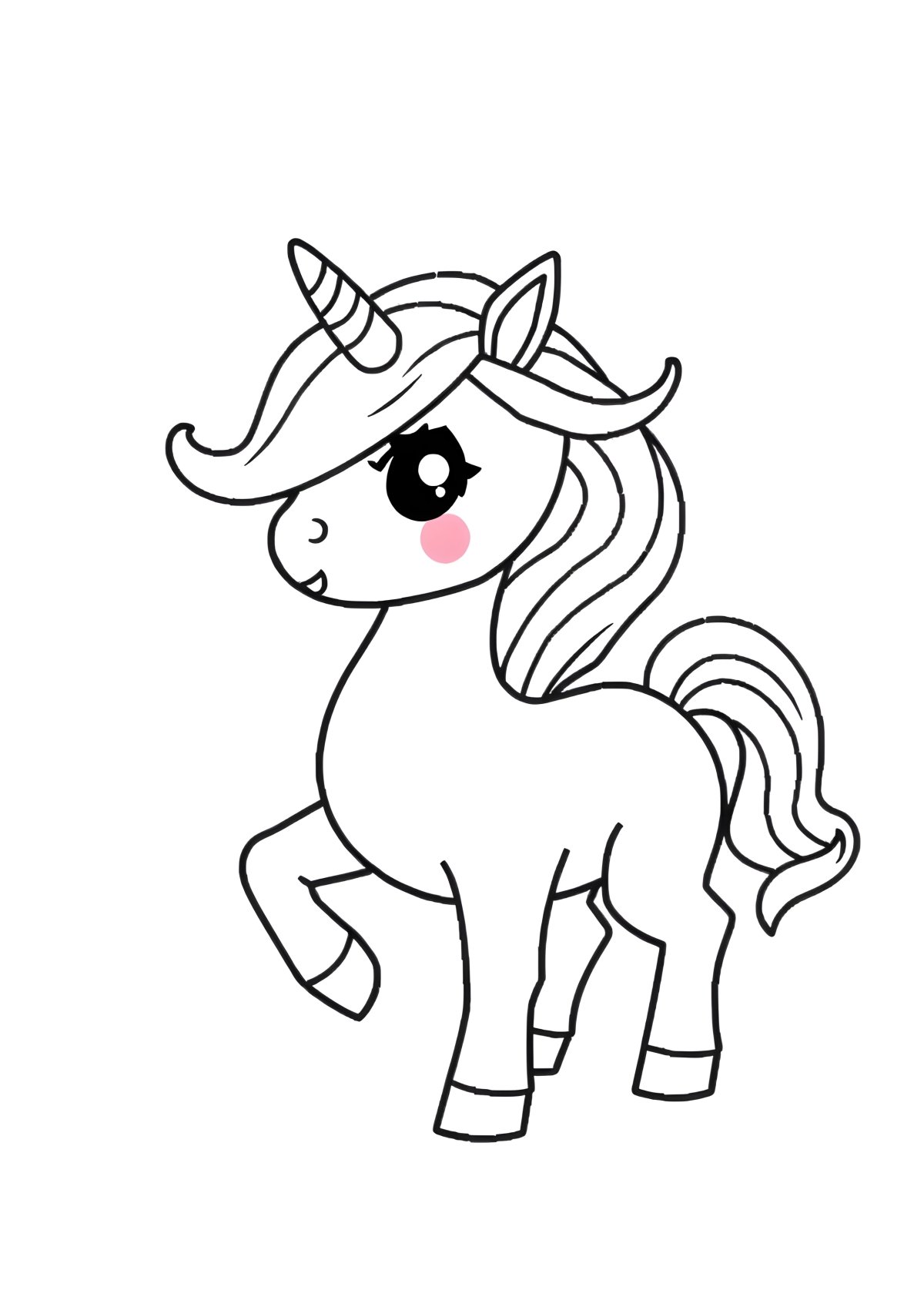 Unicorn Pixel Art Coloring Page coloring page for kids