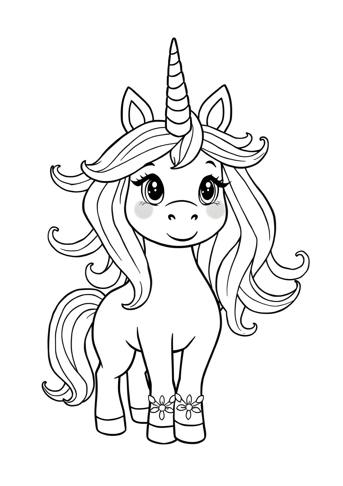 Unicorn People Coloring Page coloring page for kids